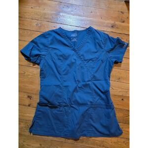 Cherokee Workwear Authentic Scrubs V-Neck Mock Wrap Top Teal Blue Small S S/CH/P